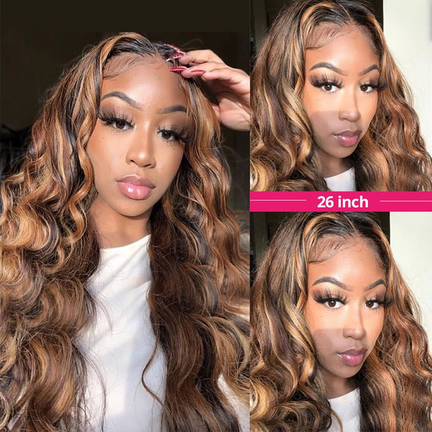 Natural/Highlight Loose Deep Wave Wig