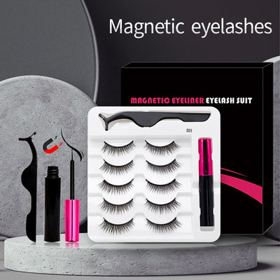 Magnetic Eyelashes, Waterproof Liquid Eyeliner With Tweezer Makeup Set
