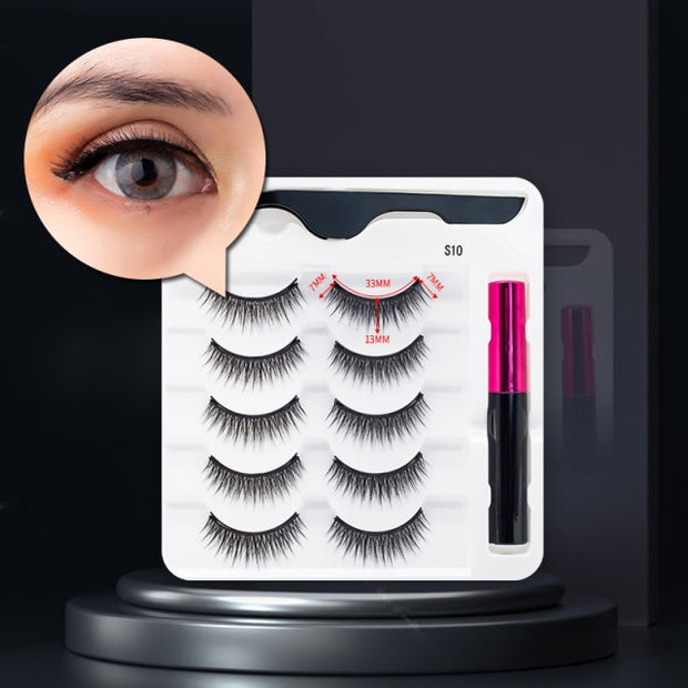 Magnetic Eyelashes, Waterproof Liquid Eyeliner With Tweezer Makeup Set