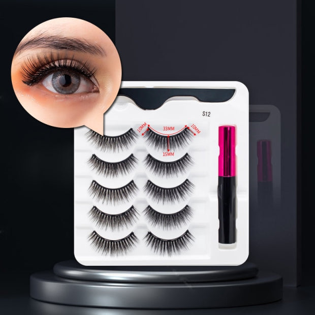 Magnetic Eyelashes, Waterproof Liquid Eyeliner With Tweezer Makeup Set