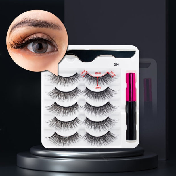 Magnetic Eyelashes, Waterproof Liquid Eyeliner With Tweezer Makeup Set