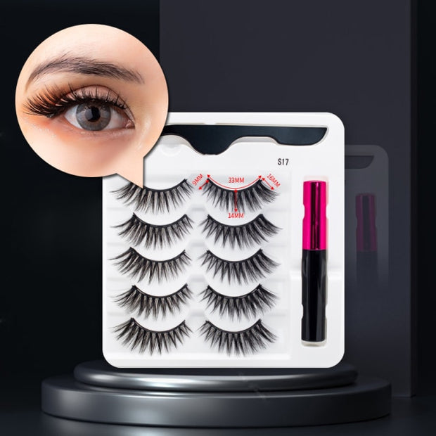 Magnetic Eyelashes, Waterproof Liquid Eyeliner With Tweezer Makeup Set