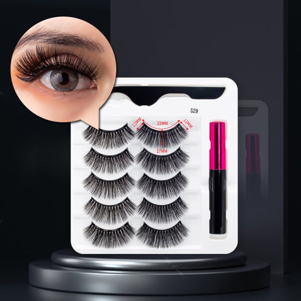 Magnetic Eyelashes, Waterproof Liquid Eyeliner With Tweezer Makeup Set