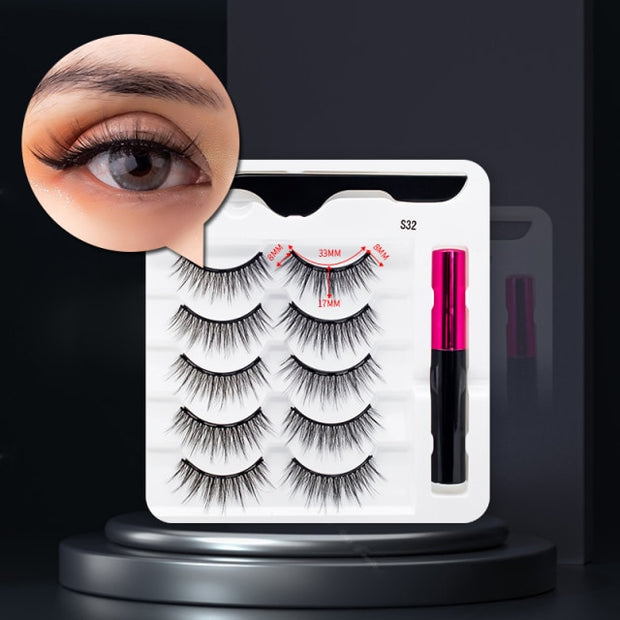 Magnetic Eyelashes, Waterproof Liquid Eyeliner With Tweezer Makeup Set