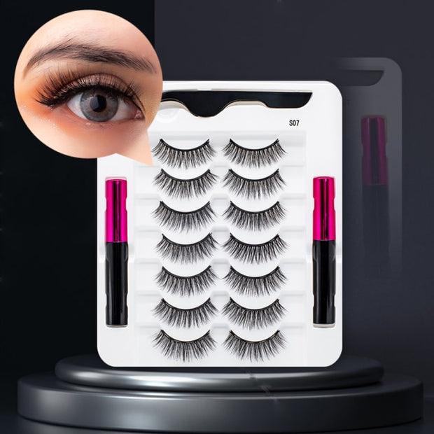 Magnetic Eyelashes, Waterproof Liquid Eyeliner With Tweezer Makeup Set