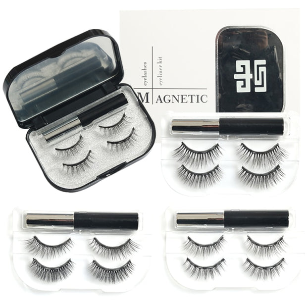 Magnetic Eyelashes, Waterproof Liquid Eyeliner With Tweezer Makeup Set