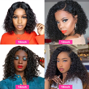 Water Wave Short Bob Curly Wig 13x4 Lace Frontal Wigs