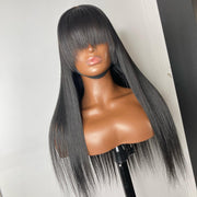 Remy Straight Wig With Bangs
