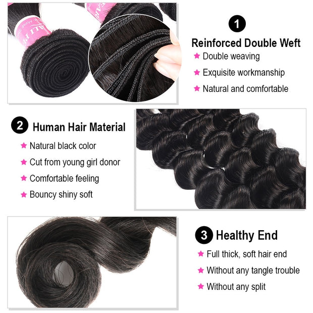 Brazilian Loose Deep Hair Weave 4 Bundle